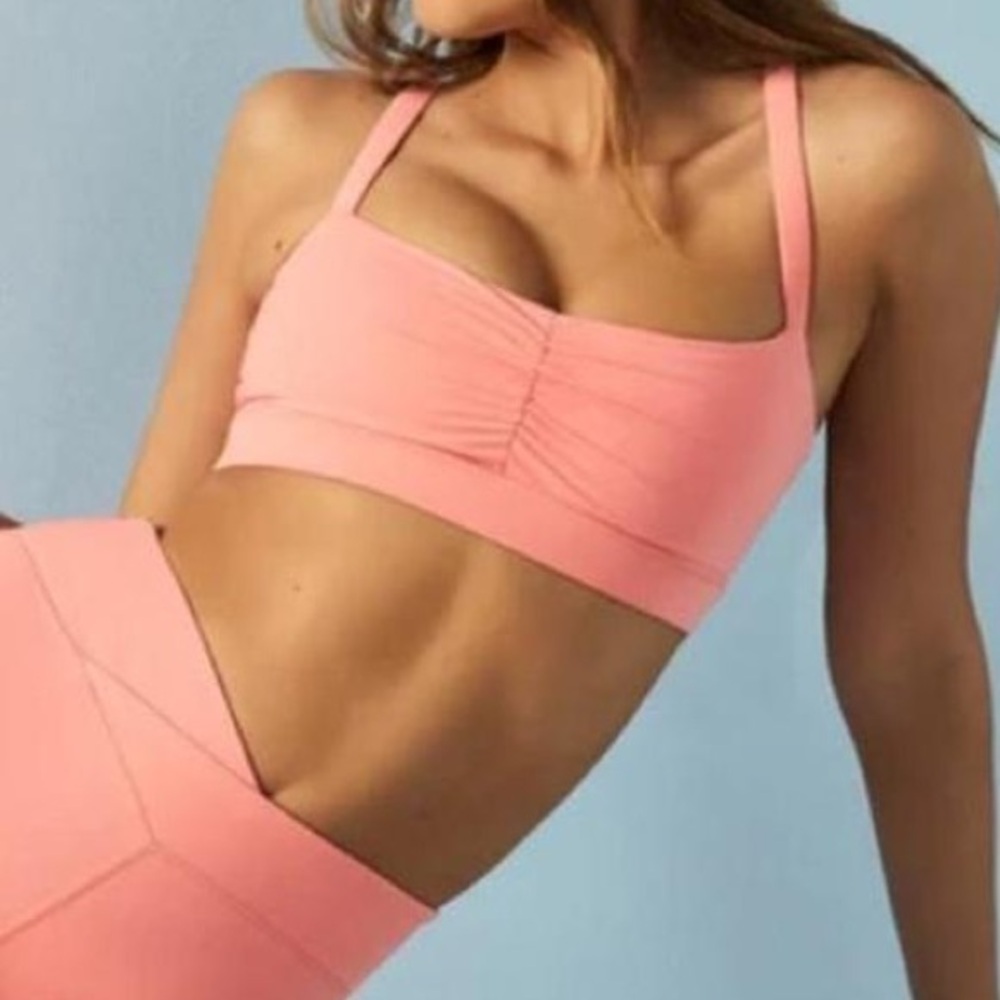 Princess Polly Pink Sports Bra with Ruched Front